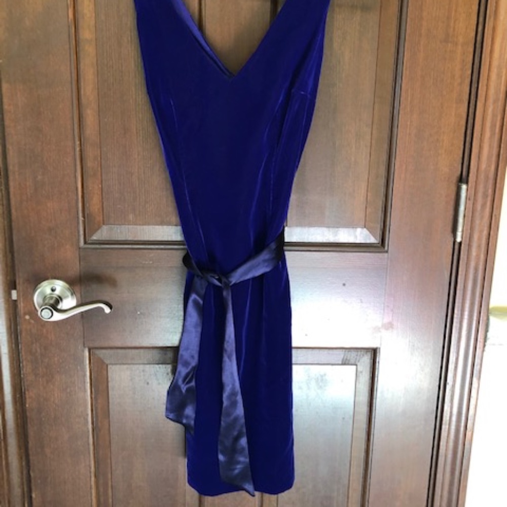 Cynthia Rowley, Vintage V-Neck Purple Velvet Dress, Women's Size 2